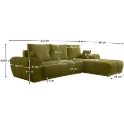 Диван угловой Tempo Kondela Kerim Roh Right Curio 35 (Olive) Thumb