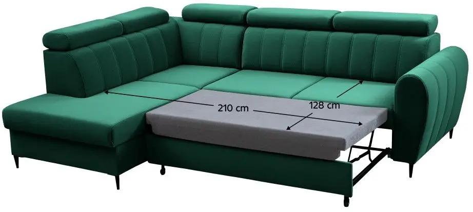Canapea de colt Tempo Kondela Korio L (Emerald)