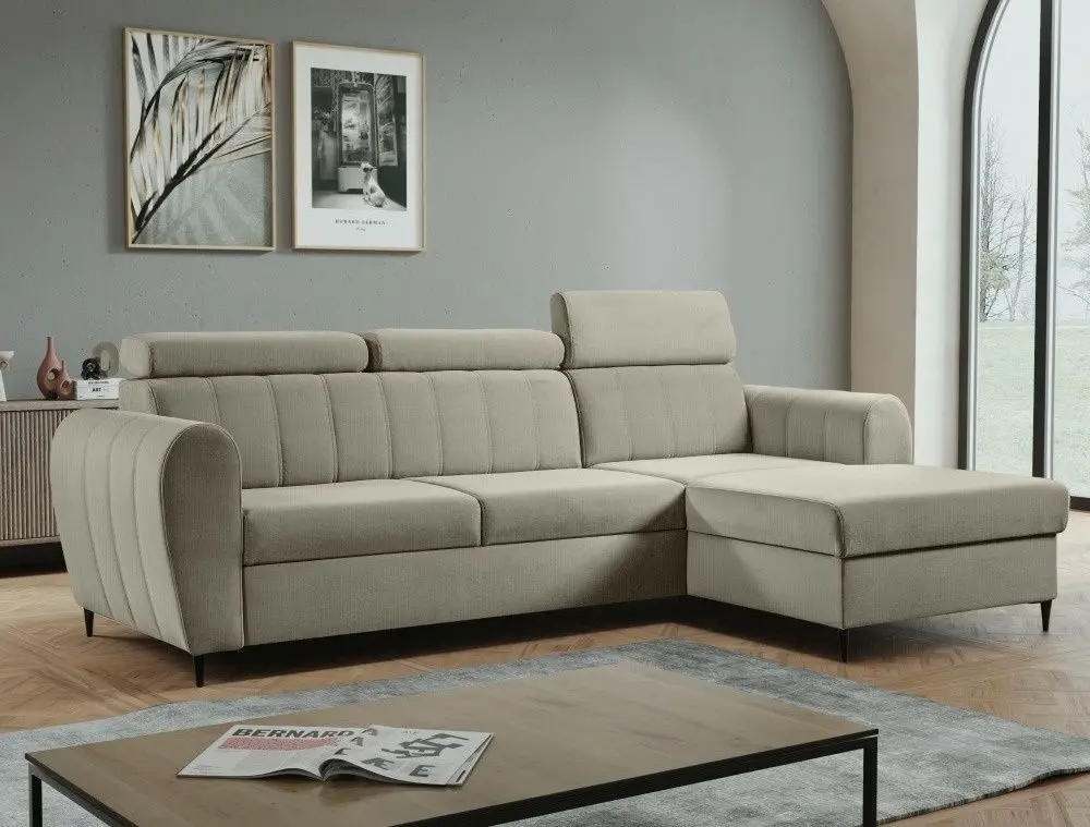 Canapea de colt Tempo Kondela Korio Right (Beige)