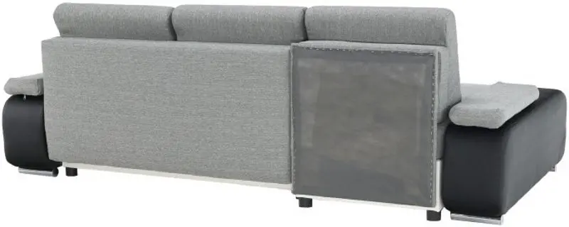 Диван угловой Tempo Kondela Late Left (Black/Gray) - 3