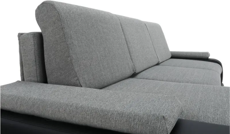 Диван угловой Tempo Kondela Late Left (Black/Gray) - 5