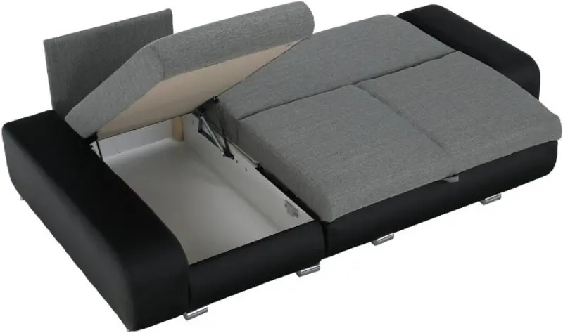 Диван угловой Tempo Kondela Late Left (Black/Gray) - 6