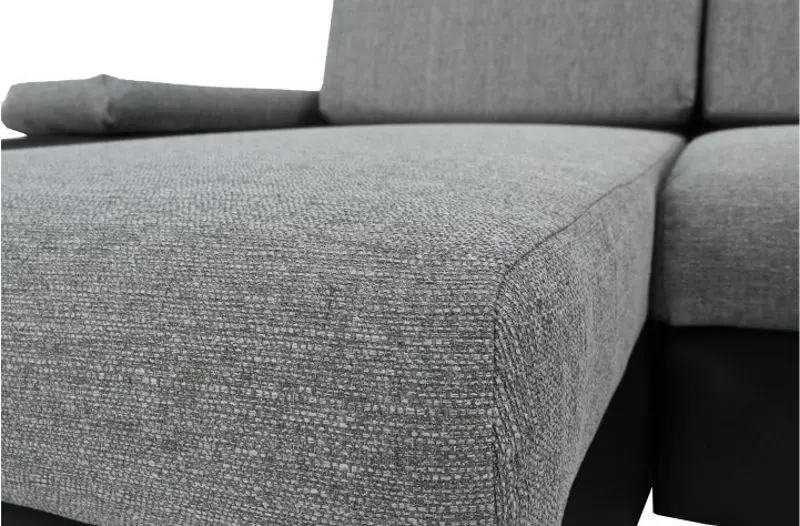 Диван угловой Tempo Kondela Late Left (Black/Gray) - 7