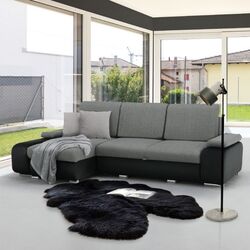 Диван угловой Tempo Kondela Late Left (Black/Gray) Thumb