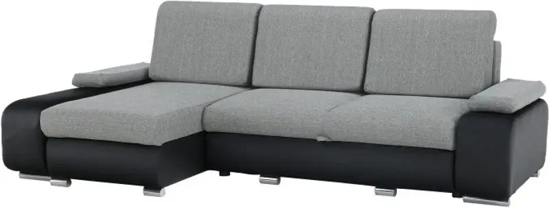 Диван угловой Tempo Kondela Late Left (Black/Gray)