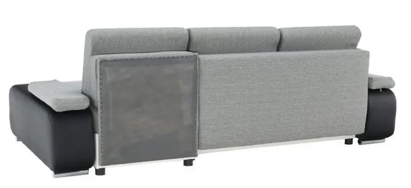 Диван угловой Tempo Kondela Late Right (Black/Gray) - 3
