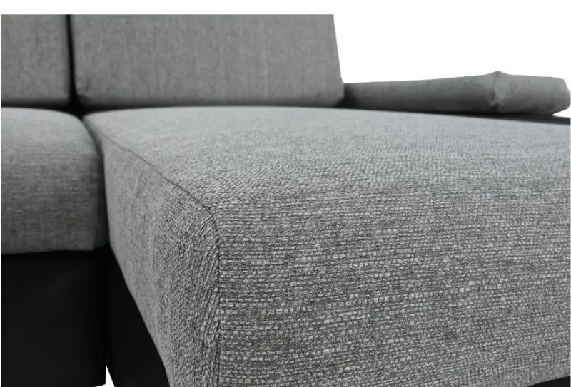 Диван угловой Tempo Kondela Late Right (Black/Gray) - 5
