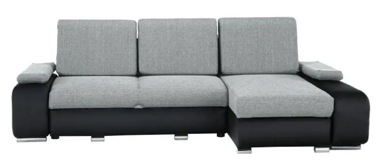 Диван угловой Tempo Kondela Late Right (Black/Gray) - 6