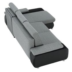 Диван угловой Tempo Kondela Late Right (Black/Gray) Thumb