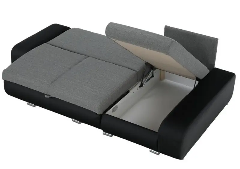 Диван угловой Tempo Kondela Late Right (Black/Gray) - 9