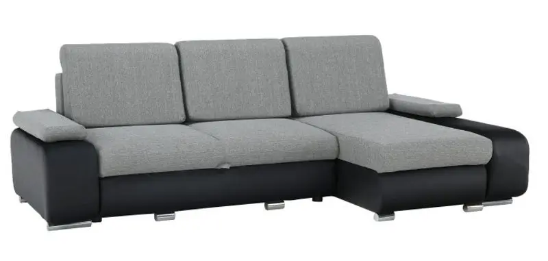 Диван угловой Tempo Kondela Late Right (Black/Gray)