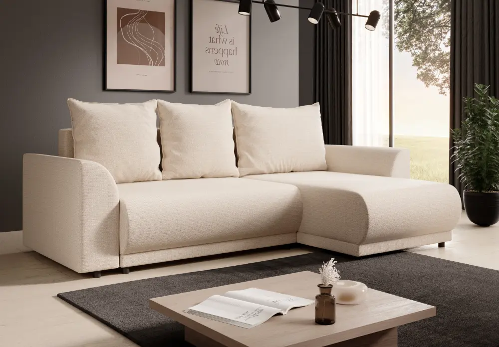 Диван угловой Tempo Kondela Limon Roh Right (Beige)