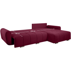 Диван угловой Tempo Kondela Longa Roh (Burgundy) Thumb