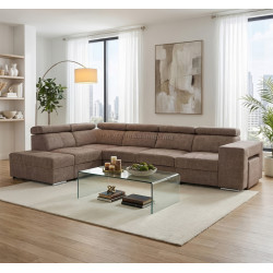 Canapea de colt Tempo Kondela Malaga Big Left (Beige)