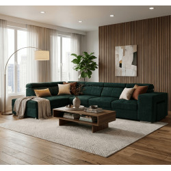 Диван угловой Tempo Kondela Malaga Big Left Country 11 (Emerald)