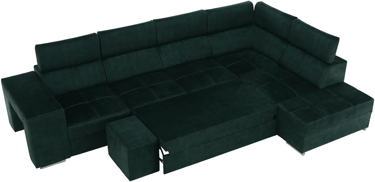 Диван угловой Tempo Kondela Malaga Big Right Country 11 (Emerald) - 4