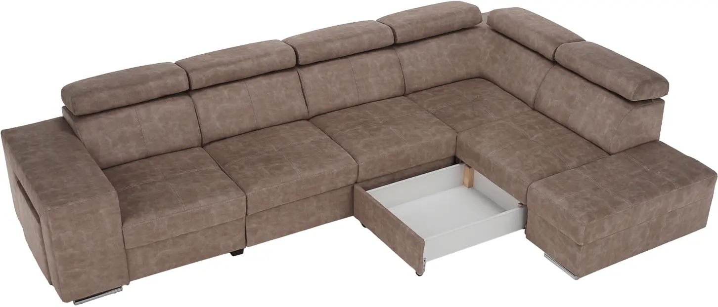 Canapea de colt Tempo Kondela Malaga Big Right Country 3 (Beige)