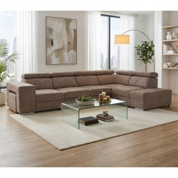 Canapea de colt Tempo Kondela Malaga Big Right Country 3 (Beige)