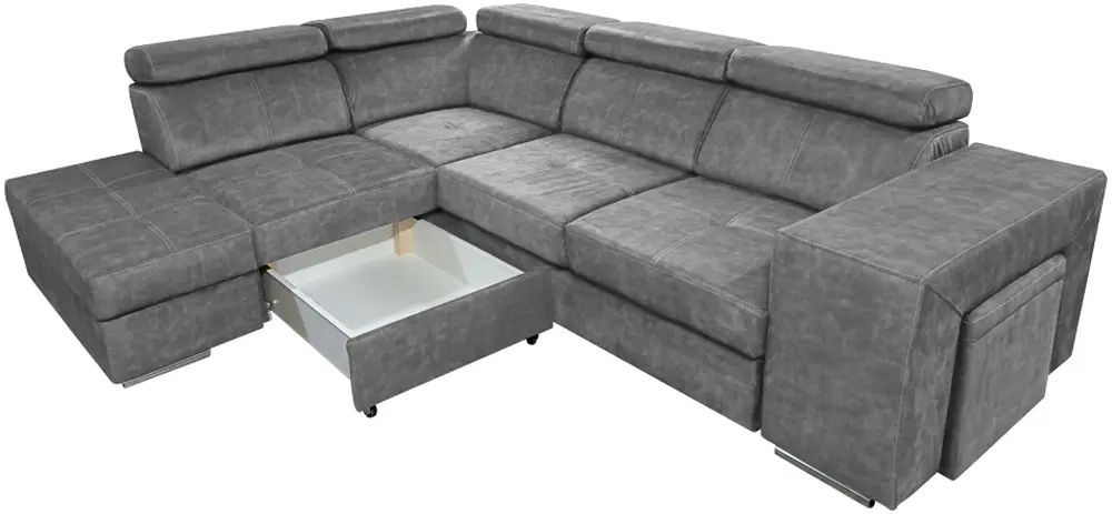 Диван угловой Tempo Kondela Malaga Left Country 17 (Gray)