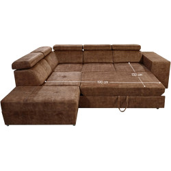 Диван угловой Tempo Kondela Malaga Left Country 8 (Brown) Thumb