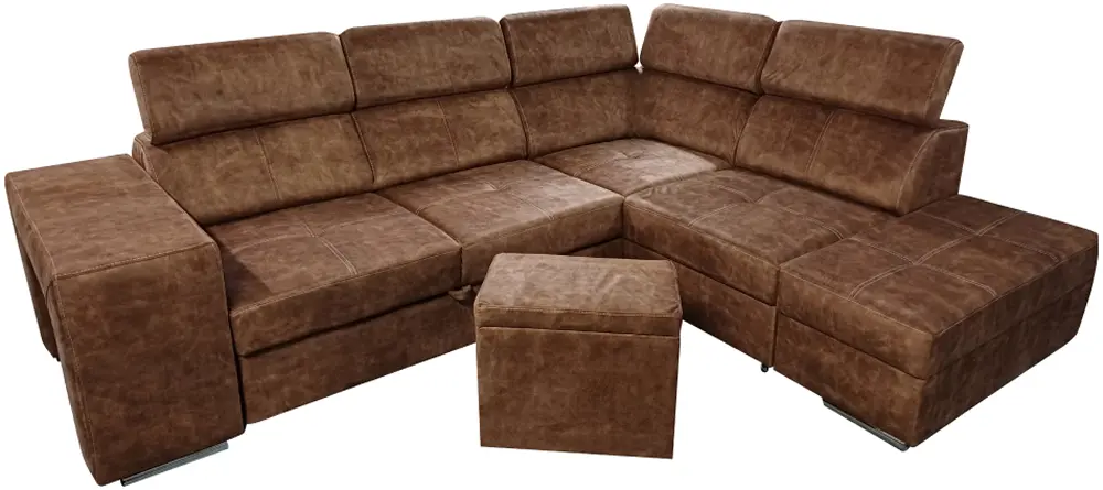 Canapea de colt Tempo Kondela Malaga Right Country 8 (Brown)