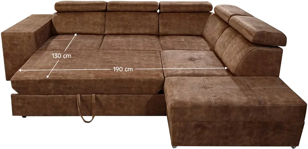 Canapea de colt Tempo Kondela Malaga Right Country 8 (Brown)