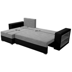 Canapea de colt Tempo Kondela Merak Roh Left (Black/Grey) Thumb