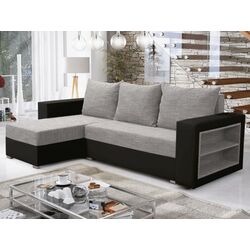 Диван угловой Tempo Kondela Merak Roh Left (Black/Grey)