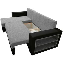 Canapea de colt Tempo Kondela Merak Roh Left (Black/Grey) Thumb