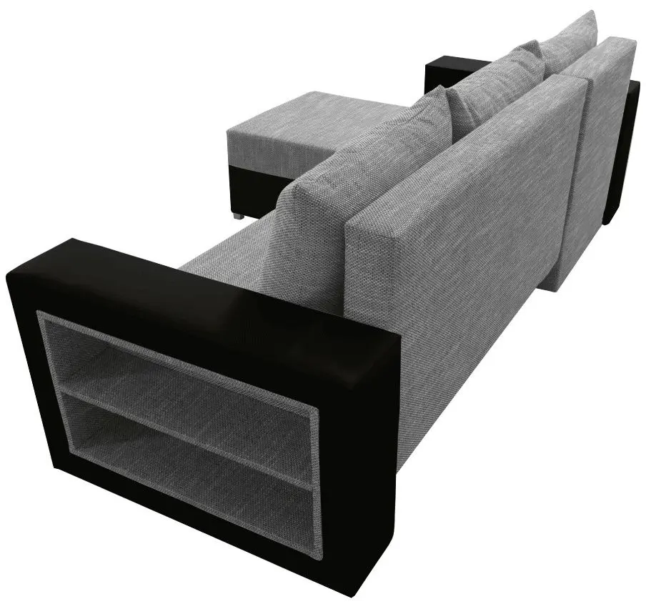 Canapea de colt Tempo Kondela Merak Roh Left (Black/Grey) - 5