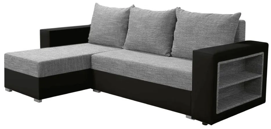 Canapea de colt Tempo Kondela Merak Roh Left (Black/Grey) - 6