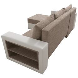 Диван угловой Tempo Kondela Merak Roh Left (White/Brown) Thumb