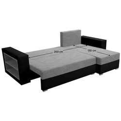 Диван угловой Tempo Kondela Merak Roh Right (Black/Grey) Thumb