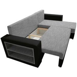 Диван угловой Tempo Kondela Merak Roh Right (Black/Grey) Thumb