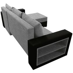 Диван угловой Tempo Kondela Merak Roh Right (Black/Grey) Thumb