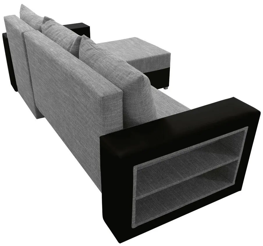 Диван угловой Tempo Kondela Merak Roh Right (Black/Grey) - 5