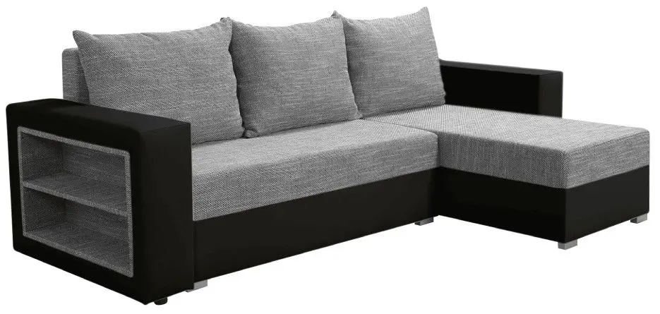 Диван угловой Tempo Kondela Merak Roh Right (Black/Grey) - 6