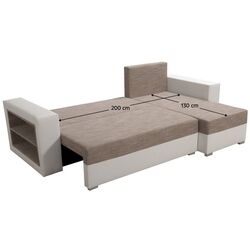 Диван угловой Tempo Kondela Merak Roh Right (White/Brown) Thumb