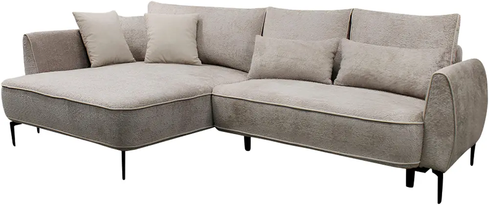 Canapea de colt Tempo Kondela Muriel Roh Left Gerra 15/Coral Bouclé 50 (Gray Beige) - 2