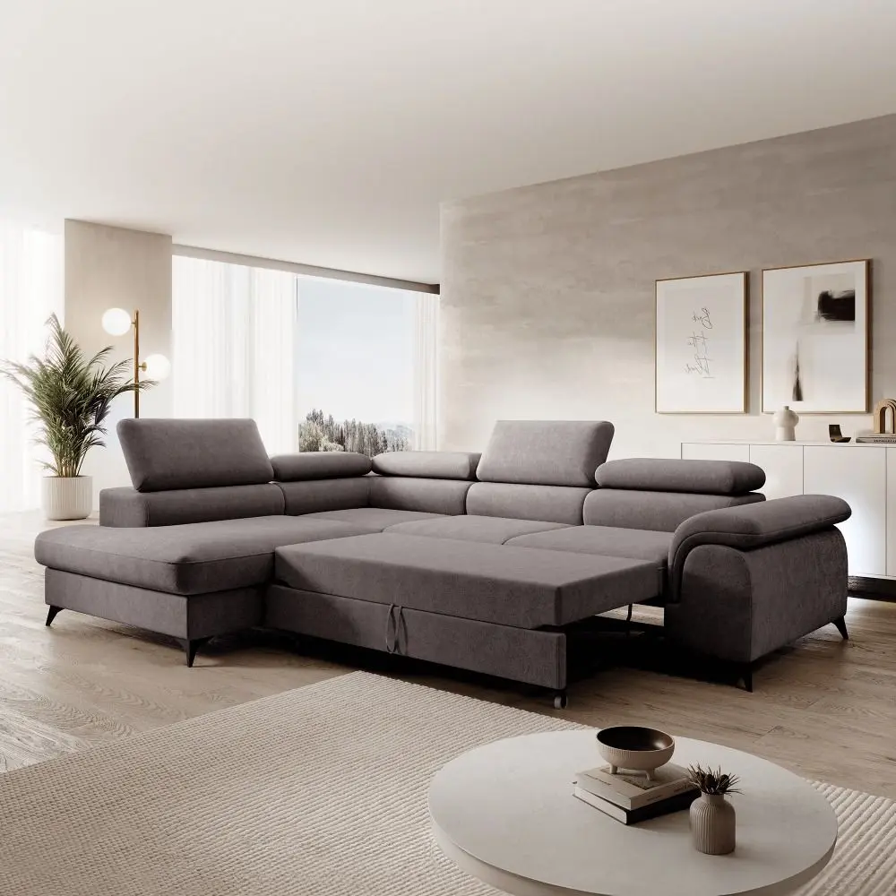 Canapea de colt Tempo Kondela Pony Left (Brown-grey)