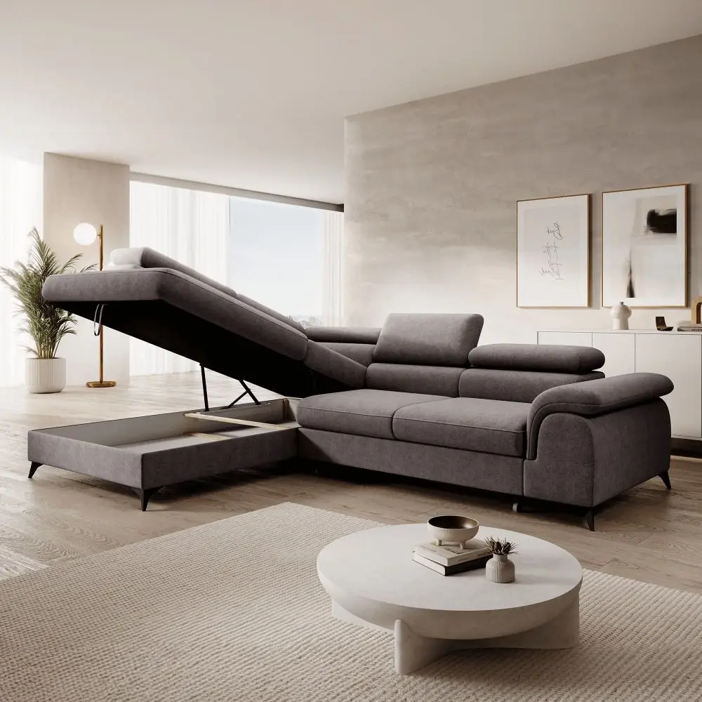 Canapea de colt Tempo Kondela Pony Left (Brown-grey)