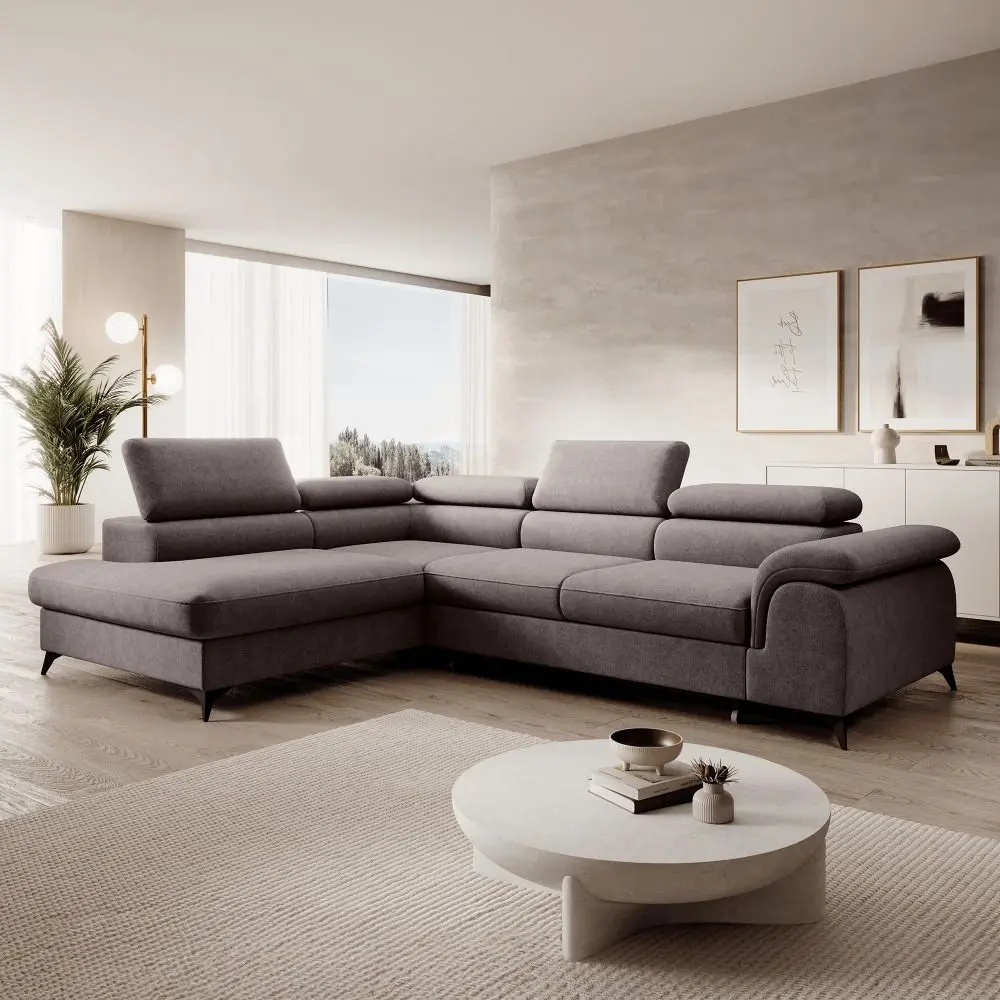 Canapea de colt Tempo Kondela Pony Left (Brown-grey)