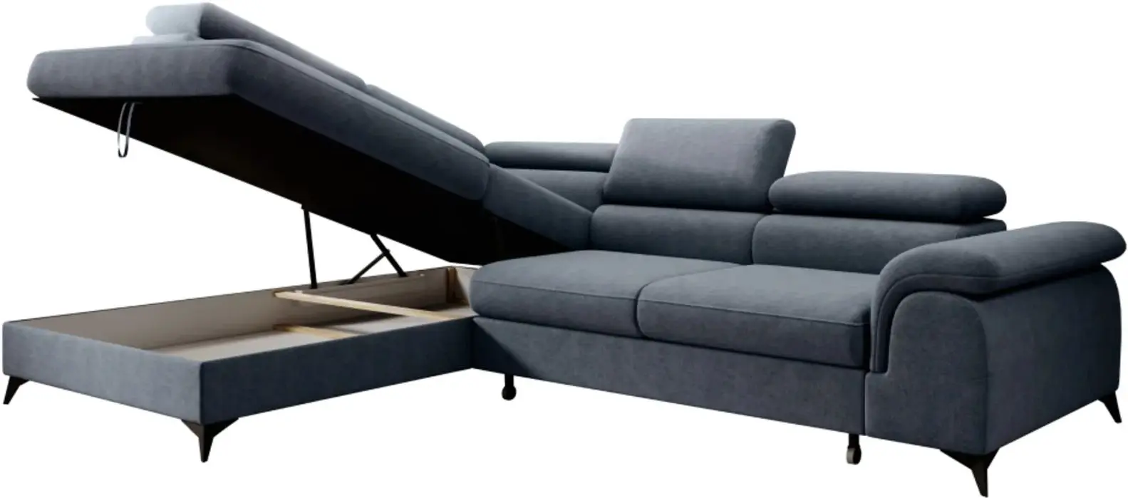 Canapea de colt Tempo Kondela Pony Roh Left Whisper 15 (Steel Grey)