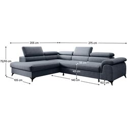 Canapea de colt Tempo Kondela Pony Roh Left Whisper 15 (Steel Grey) Thumb