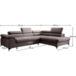 Canapea de colt Tempo Kondela Pony Roh Right Whisper 05 (Grey Brown) Thumb