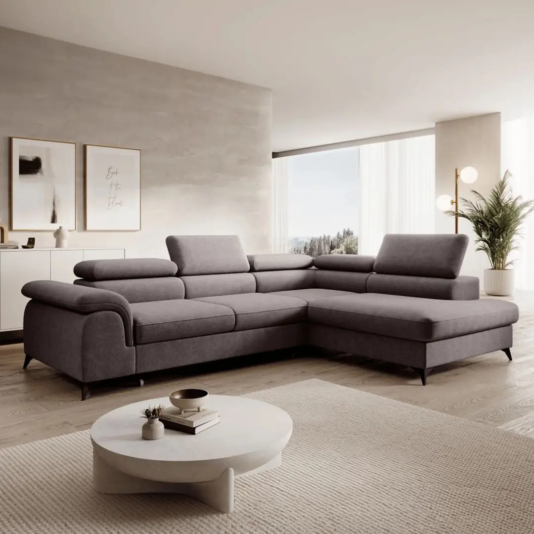 Canapea de colt Tempo Kondela Pony Roh Right Whisper 05 (Grey Brown)