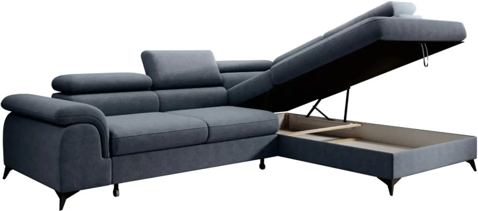 Диван угловой Tempo Kondela Pony Roh Right Whisper 15 (Steel Grey)