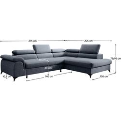 Диван угловой Tempo Kondela Pony Roh Right Whisper 15 (Steel Grey) Thumb