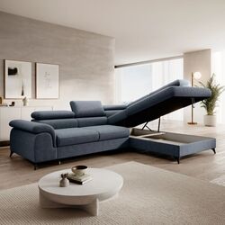 Диван угловой Tempo Kondela Pony Roh Right Whisper 15 (Steel Grey) Thumb