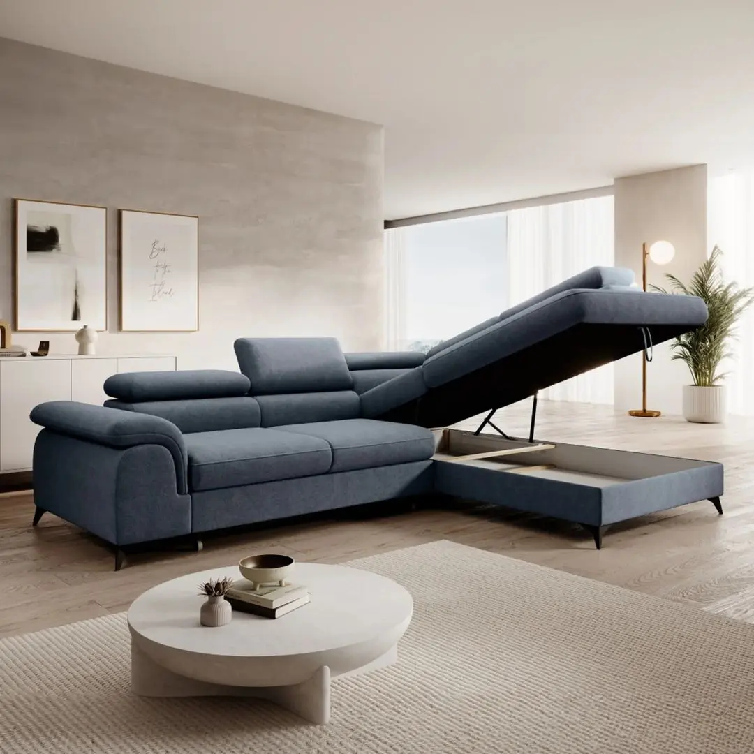 Диван угловой Tempo Kondela Pony Roh Right Whisper 15 (Steel Grey)